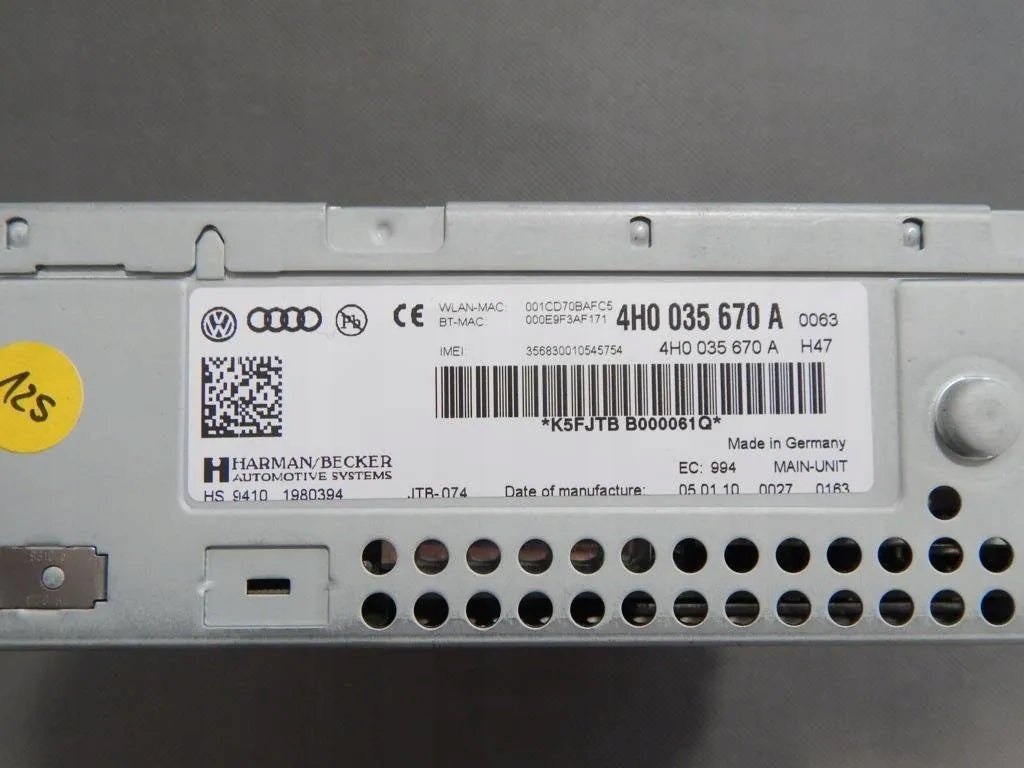 A8 D4 DVD READER MMI SIM MULTIMEDIA 4H0035670A