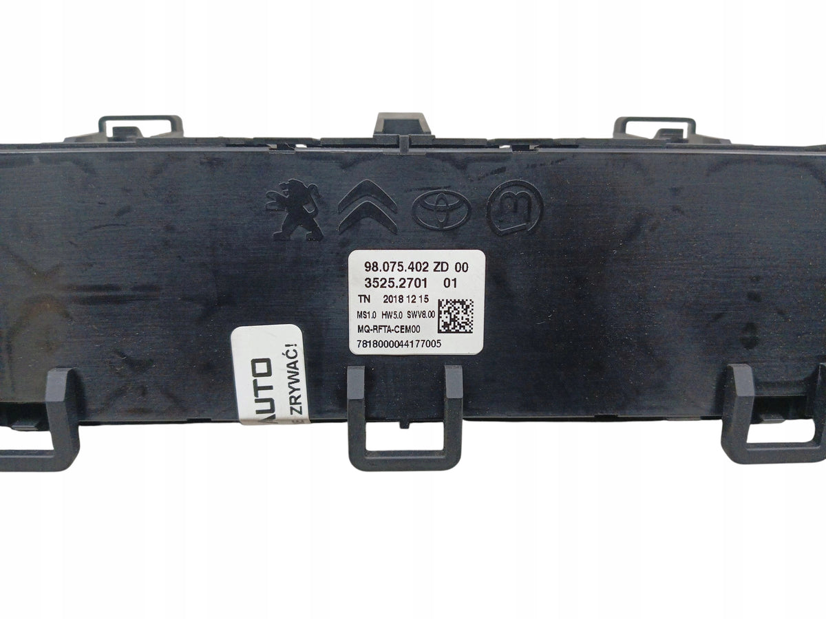 AIR CONDITIONING SUPPLY PANEL PEUGEOT RIFTER BERLINGO IV 98075402ZD EUROPE