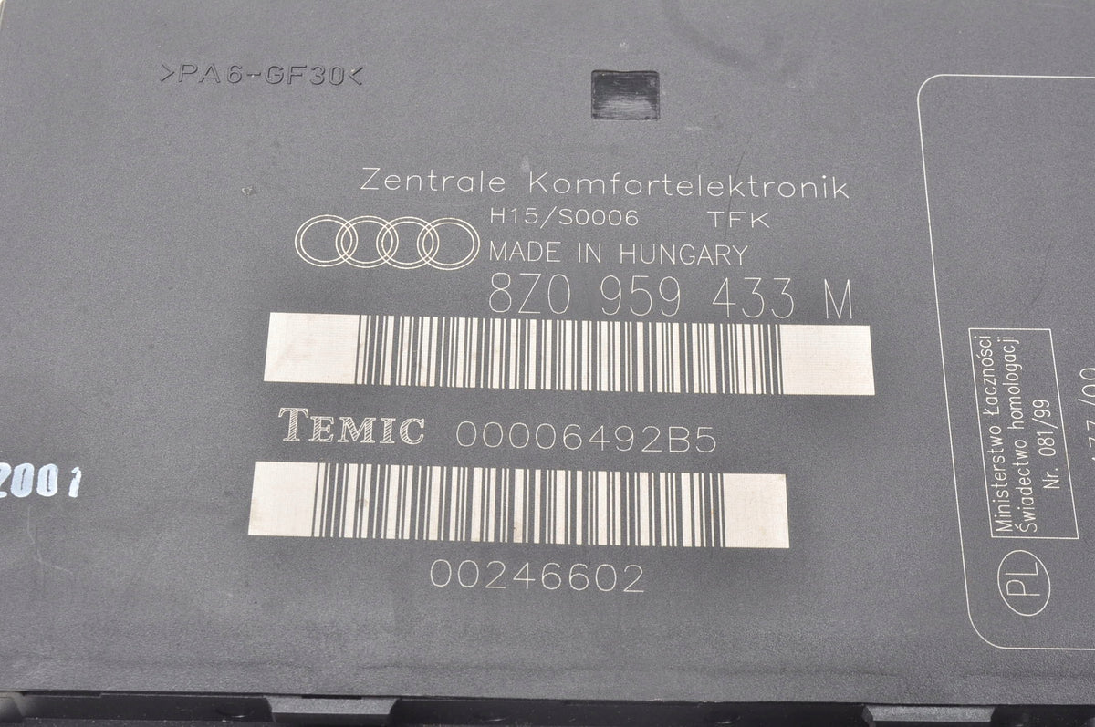 AUDI A2 COMFORT MODULE 8Z0959433M