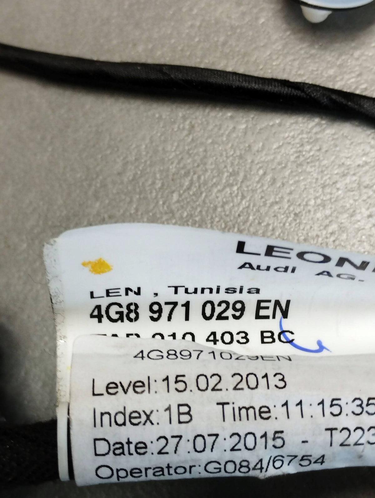 Audi A7 4G 2016 DOOR HARNESS LEFT FRONT 4G8971029EN