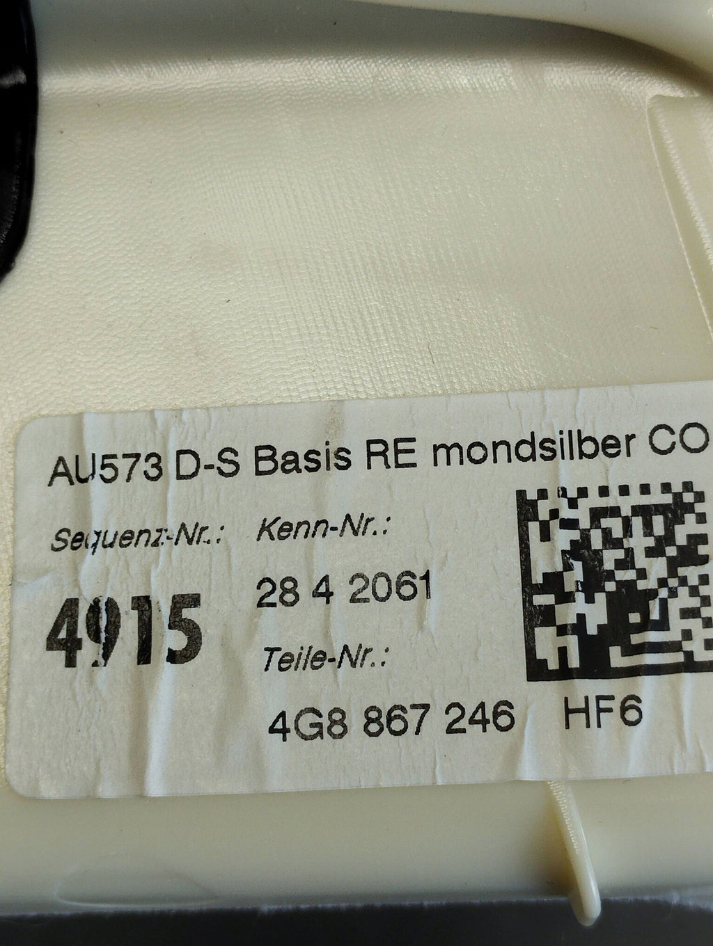 Audi A7 4G 2016 POST COVER RIGHT REAR 4G8867246