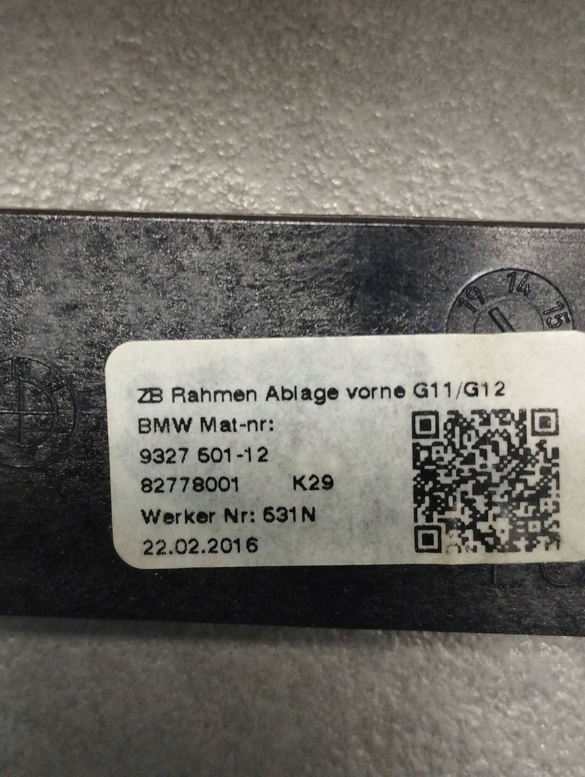 BMW 7 G11 TUNNEL FRAME 9327501