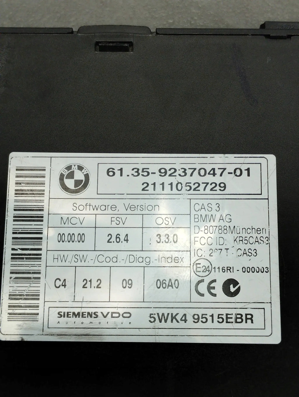 BMW X6 E71 MODULE DRIVER CAS 9237047