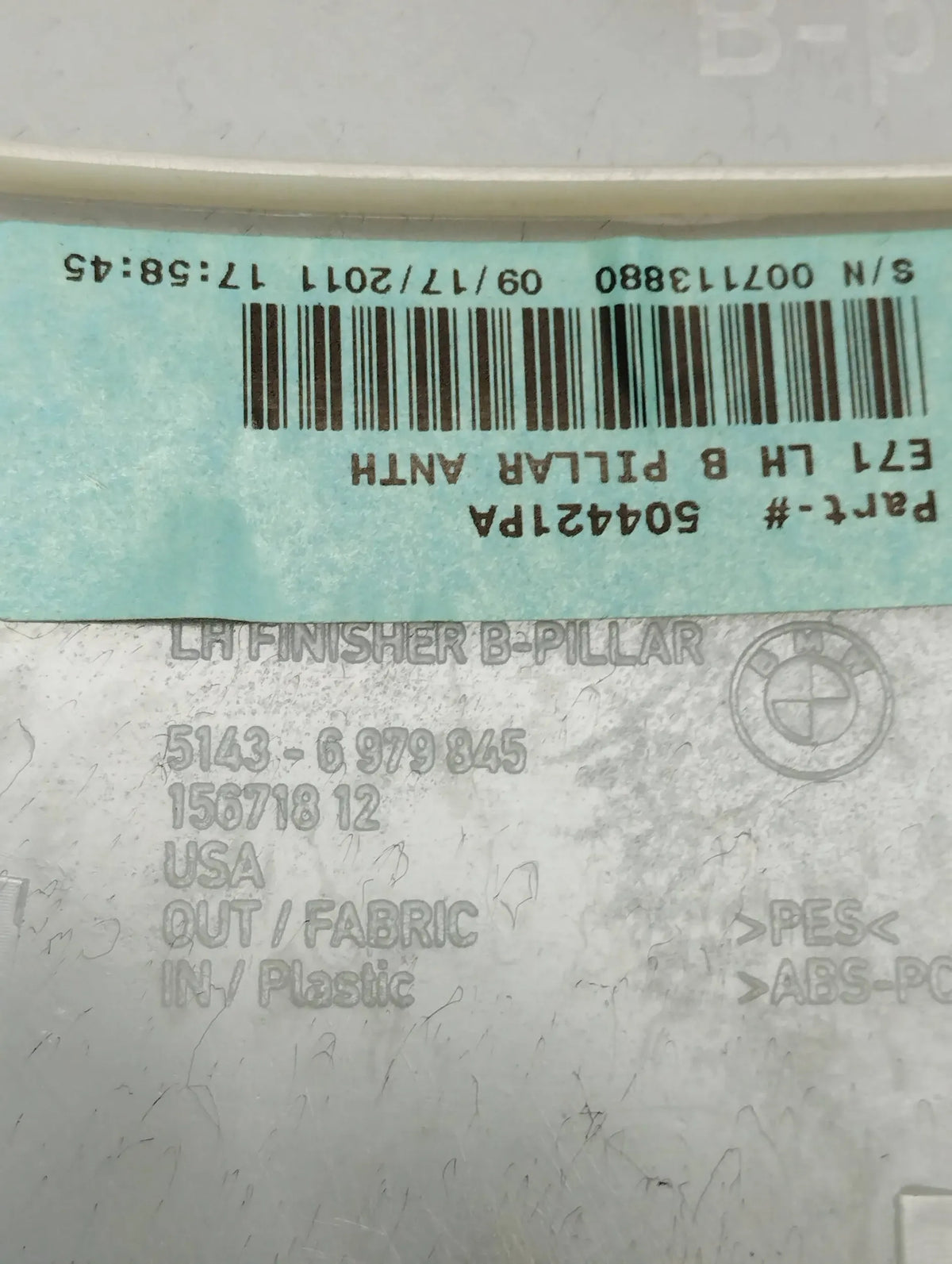BMW X6 E71 POST COVER LEFT 6979845