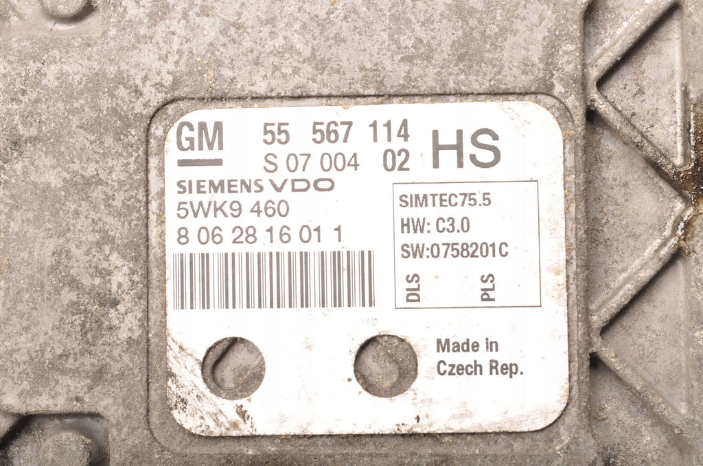 COMPUTER ENGINE CONTROLLER OPEL ASTRA H III ZAFIRA B 1.6 116 KM 55567114