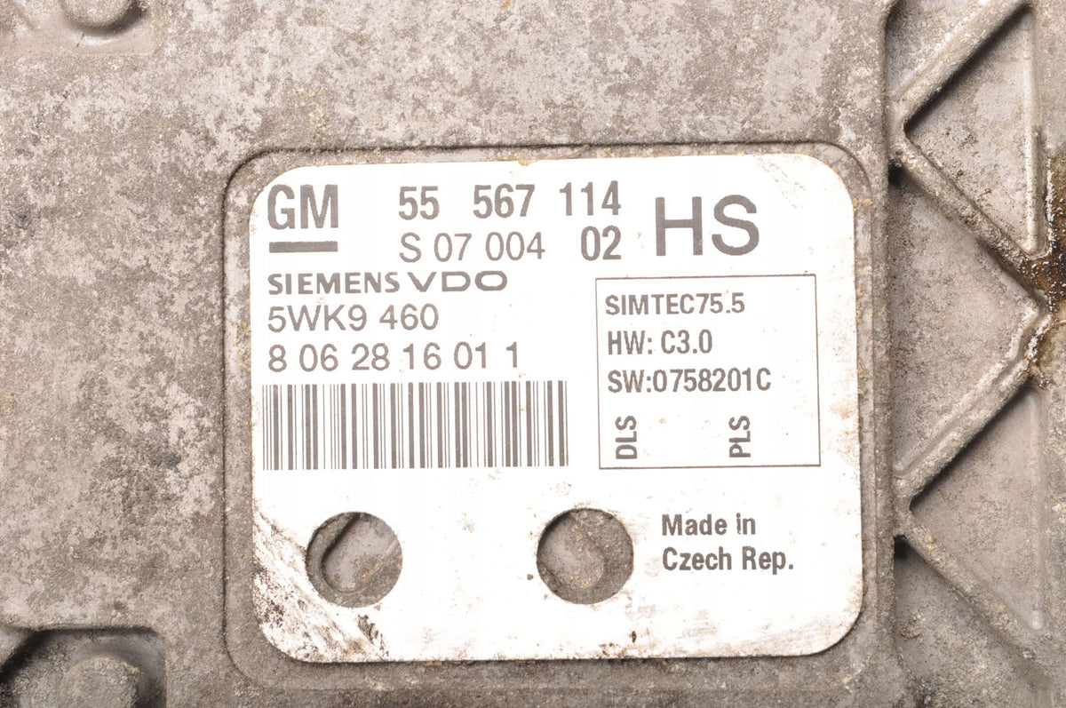 COMPUTER ENGINE CONTROLLER OPEL ASTRA H III ZAFIRA B 1.6 116 KM 55567114
