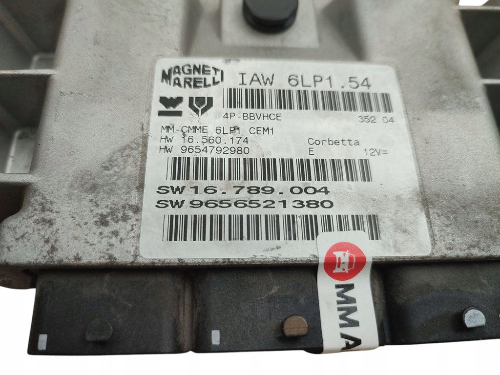 COMPUTER ENGINE CONTROLLER PEUGEOT 407 2.0 16V 136KM 9656521380 IAW 6LP1.54