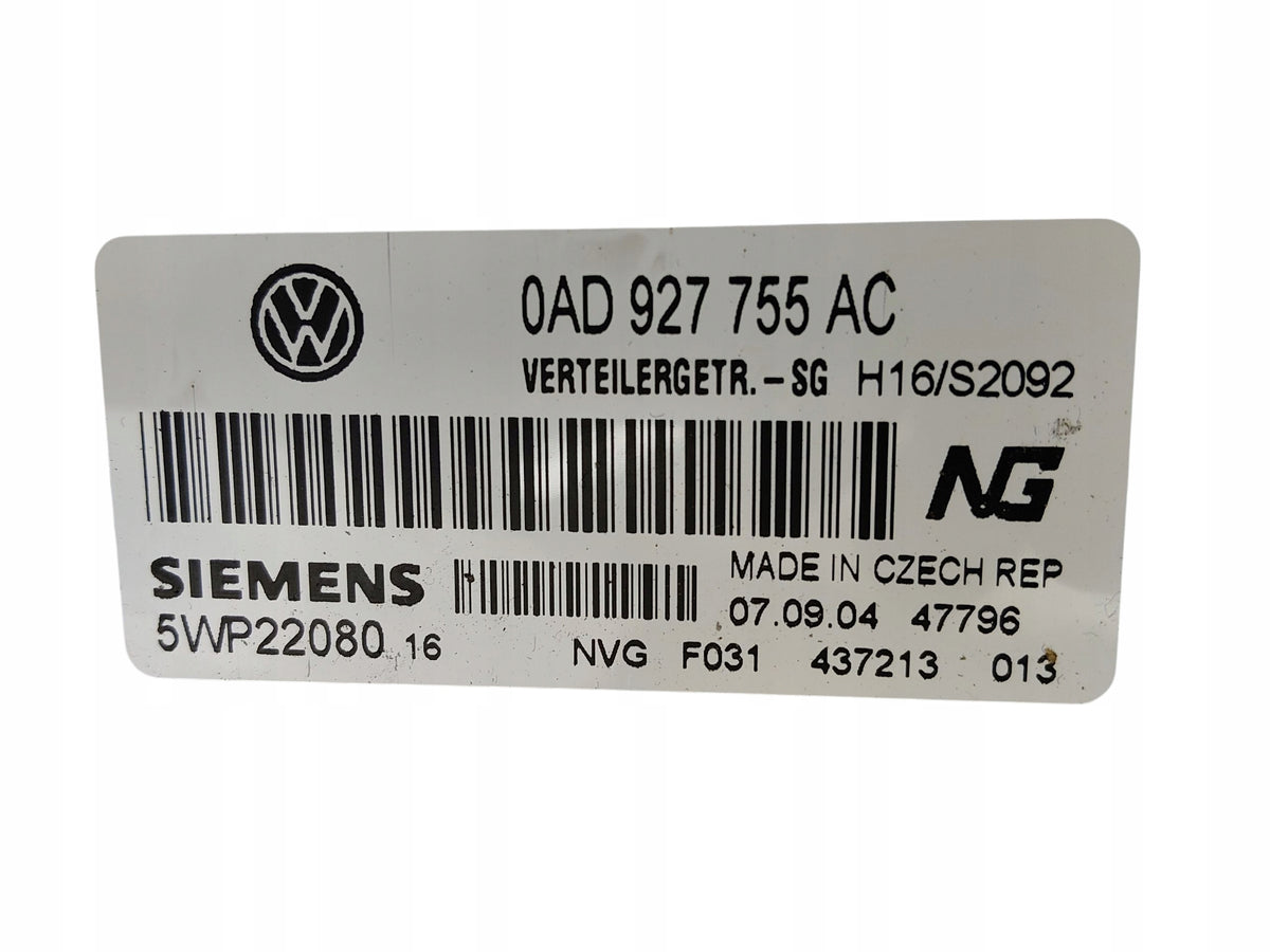 COMPUTER GEARBOX CONTROLLER VW TOUAREG AND 7L 2.5 TDI 0AD927755AC