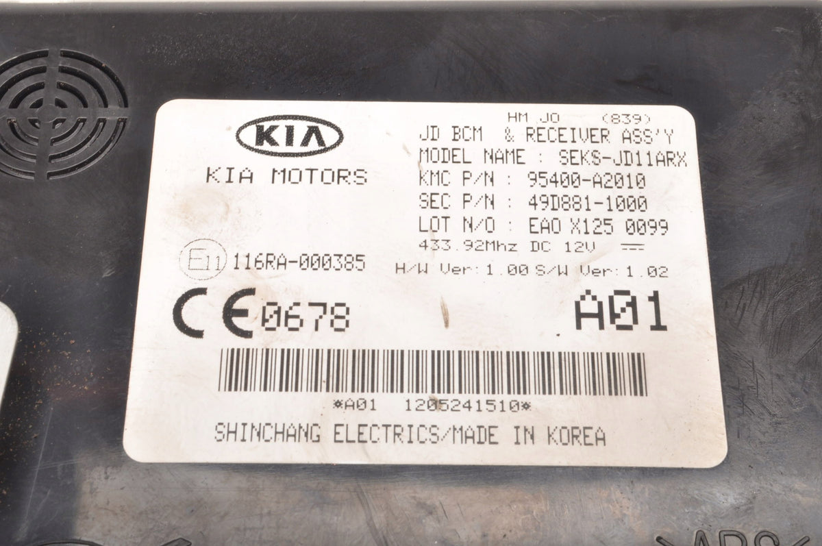 COMPUTER MODULE DRIVER BCM KIA CEED II 95400-A2010