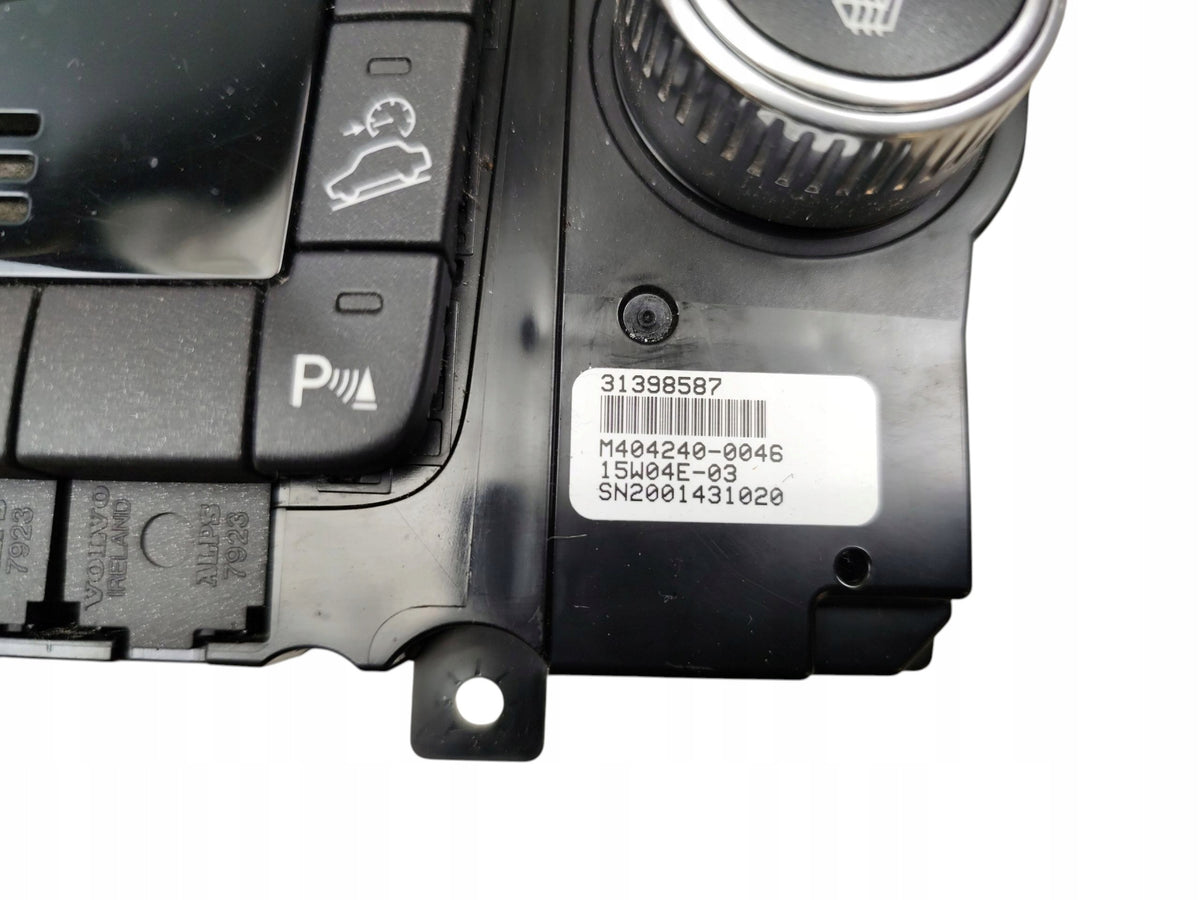CONTROL PANEL FOR AIR CONDITIONING RADIO VOLVO XC60 AND LIFT (2013-2017) 31398587