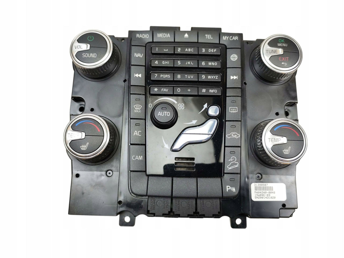CONTROL PANEL FOR AIR CONDITIONING RADIO VOLVO XC60 AND LIFT (2013-2017) 31398587
