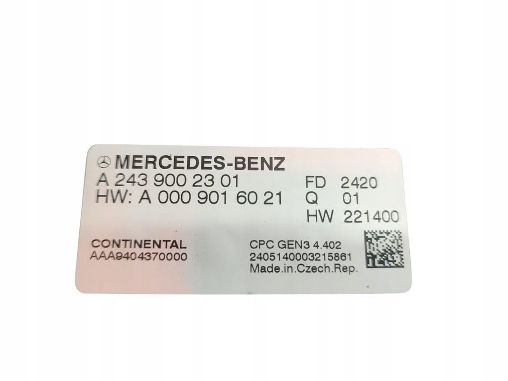 CONTROLLER BOX MODULE MERCEDES EQA EQB H243 X243 A2439002301