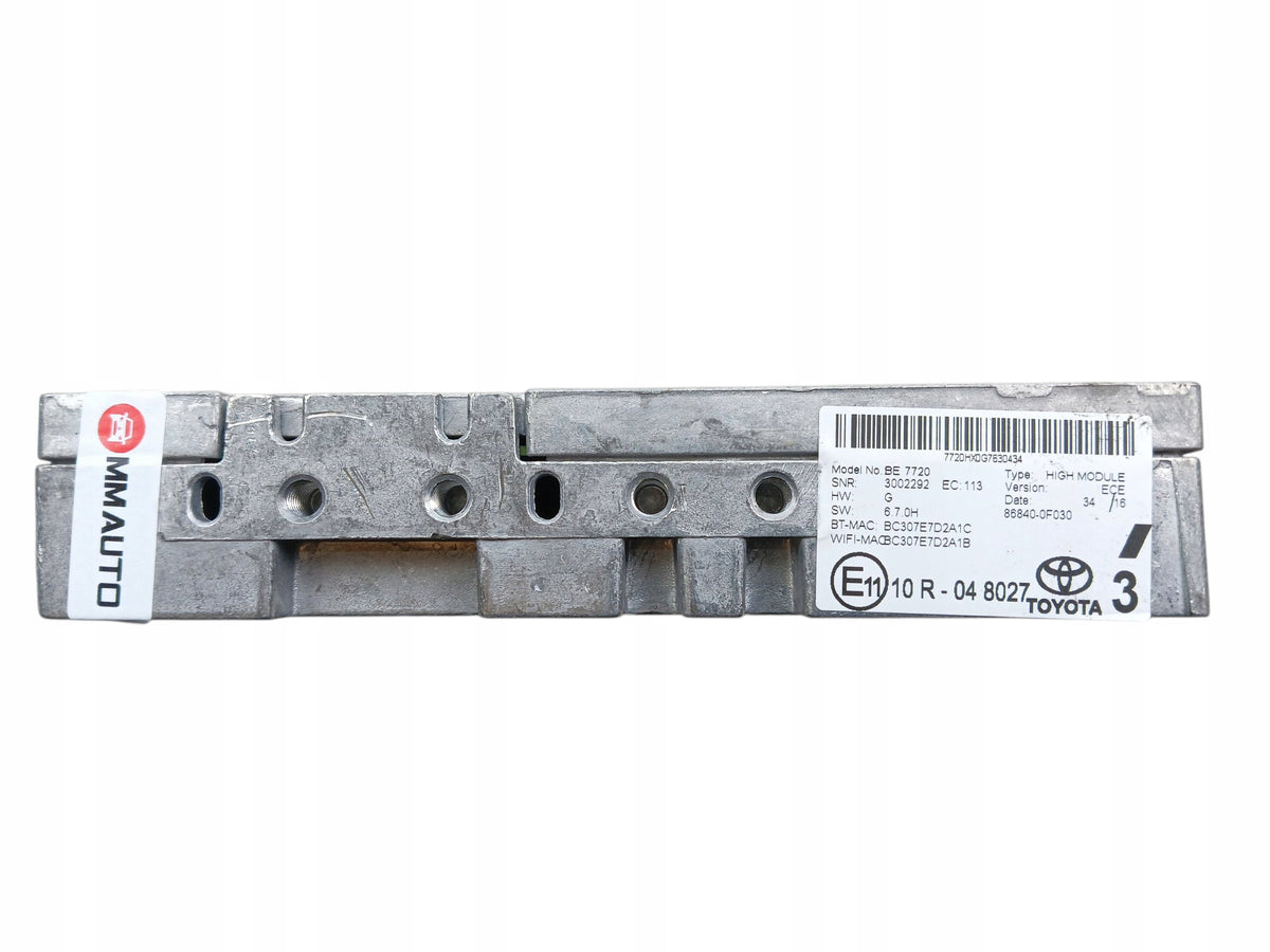 CONTROLLER NAVIGATION MODULE GPS TOYOTA AVENSIS T27 86840-0F030