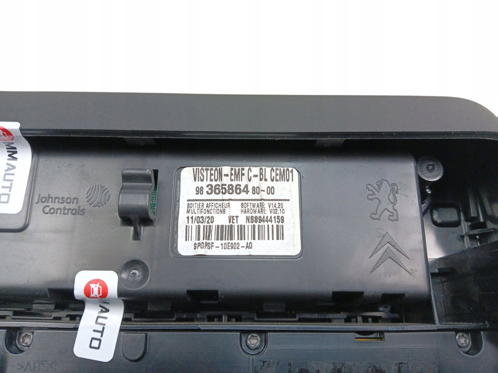 DISPLAY RADIO PANEL CITROEN C3 III (2016-2020) 9836586480