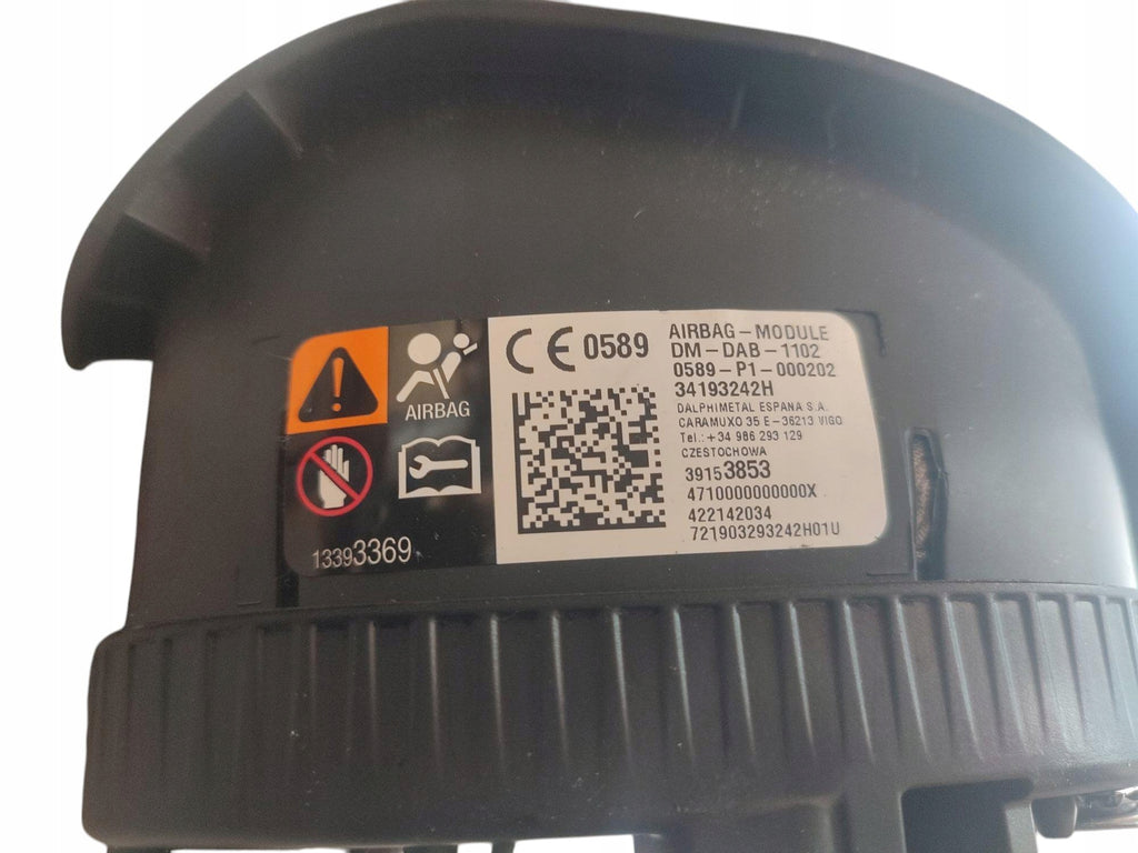 DRIVER AIRBAG MODULE OPEL VAUXHALL INSIGNIA B 34193242