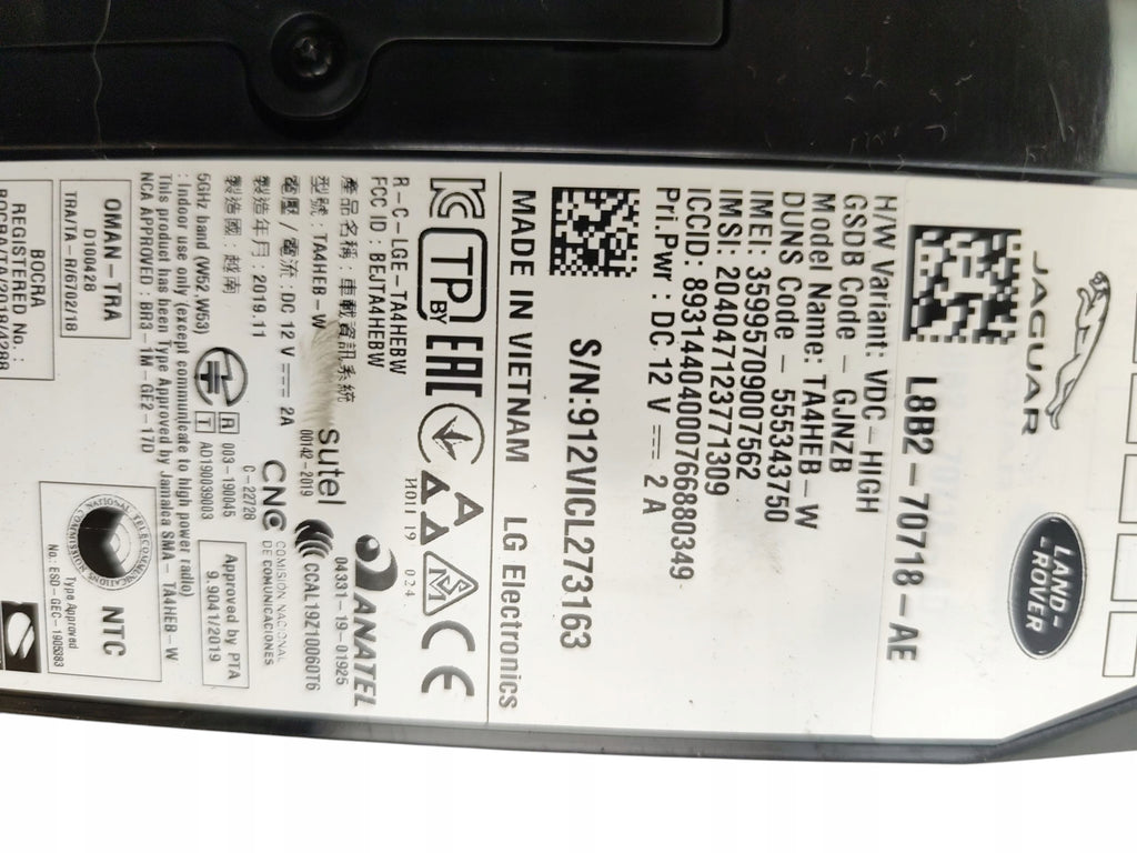 DRIVER MODULE TELEMATIC LAND ROVER DEFENDER II L663 JAGUAR L8B2-70718-AE