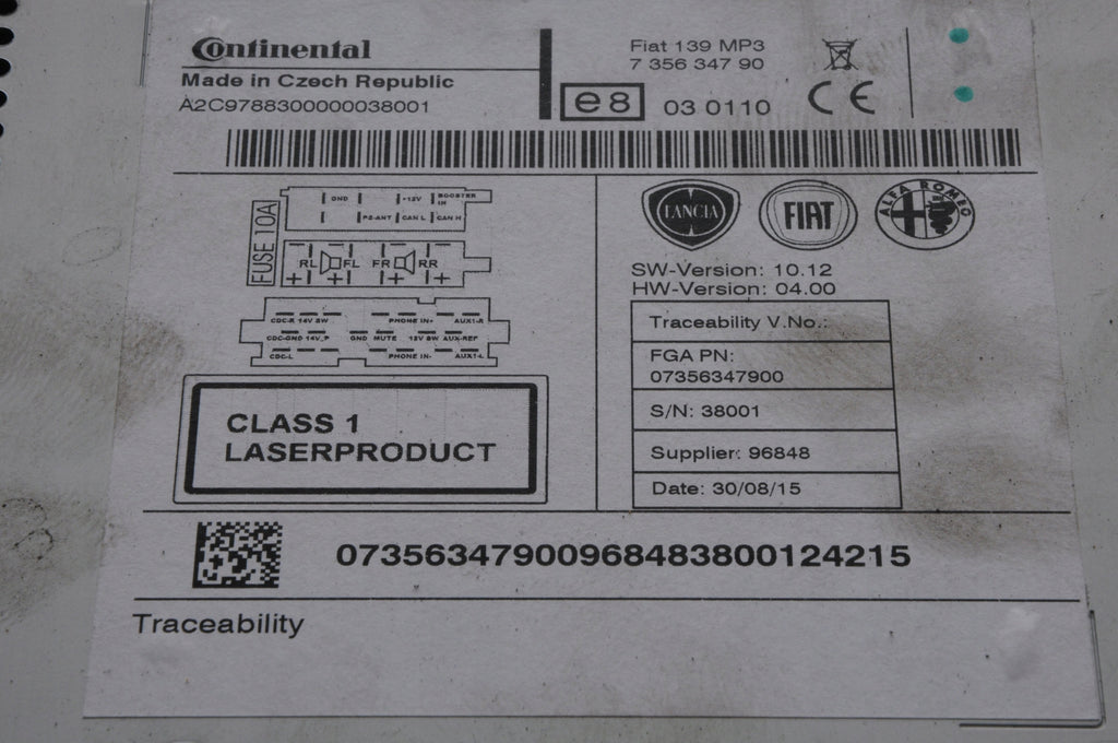 FIAT PANDA III RADIO 07356347900
