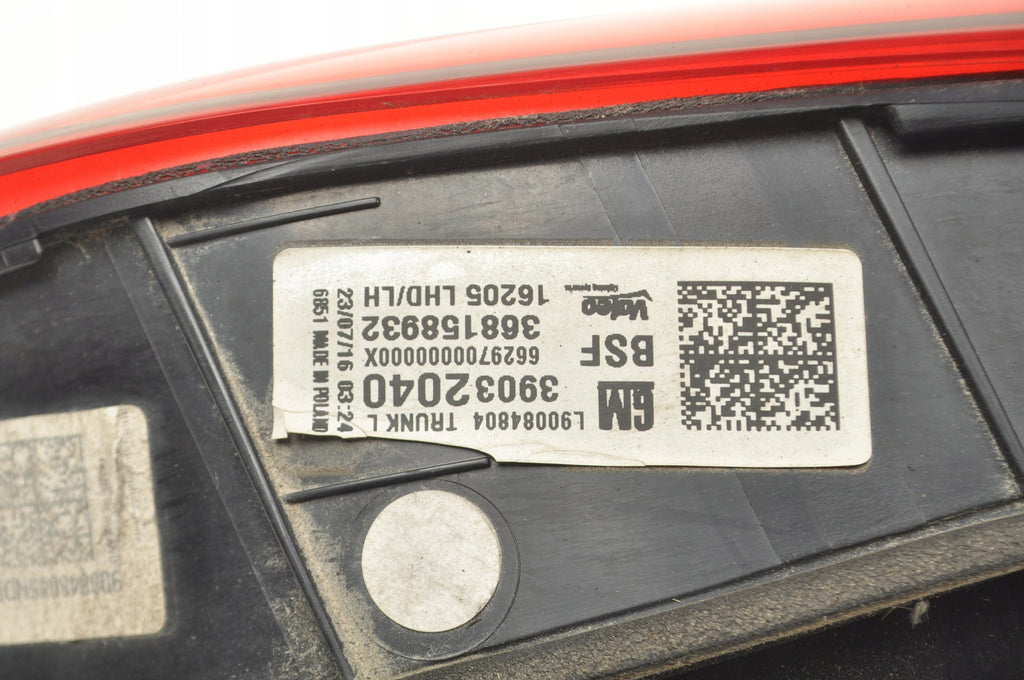 LAMP LEFT REAR IN FLAP OPEL ASTRA K 39032040 STATION WAGON