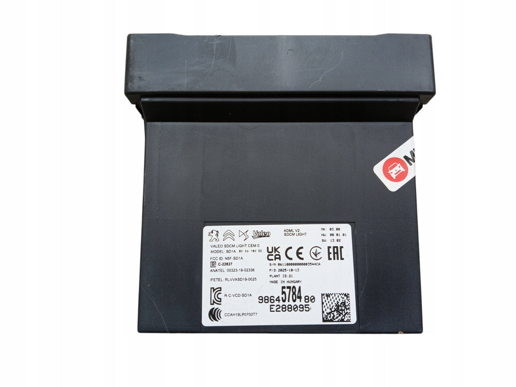 LIGHT CONTROLLER MODULE PEUGEOT 308 III T10 3008 III 5008 III 9864578480