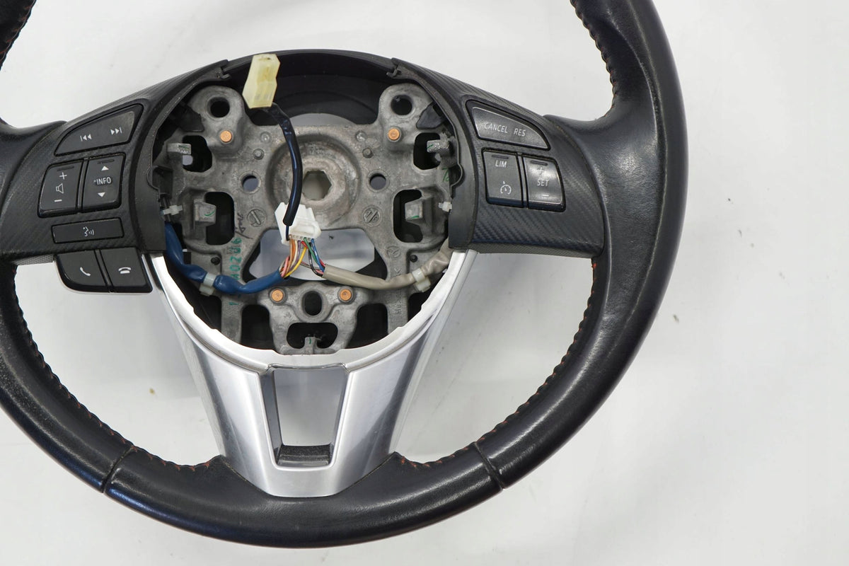 MAZDA 3 III BM 14R STEERING WHEEL LEATHER MULTI BHP2130903