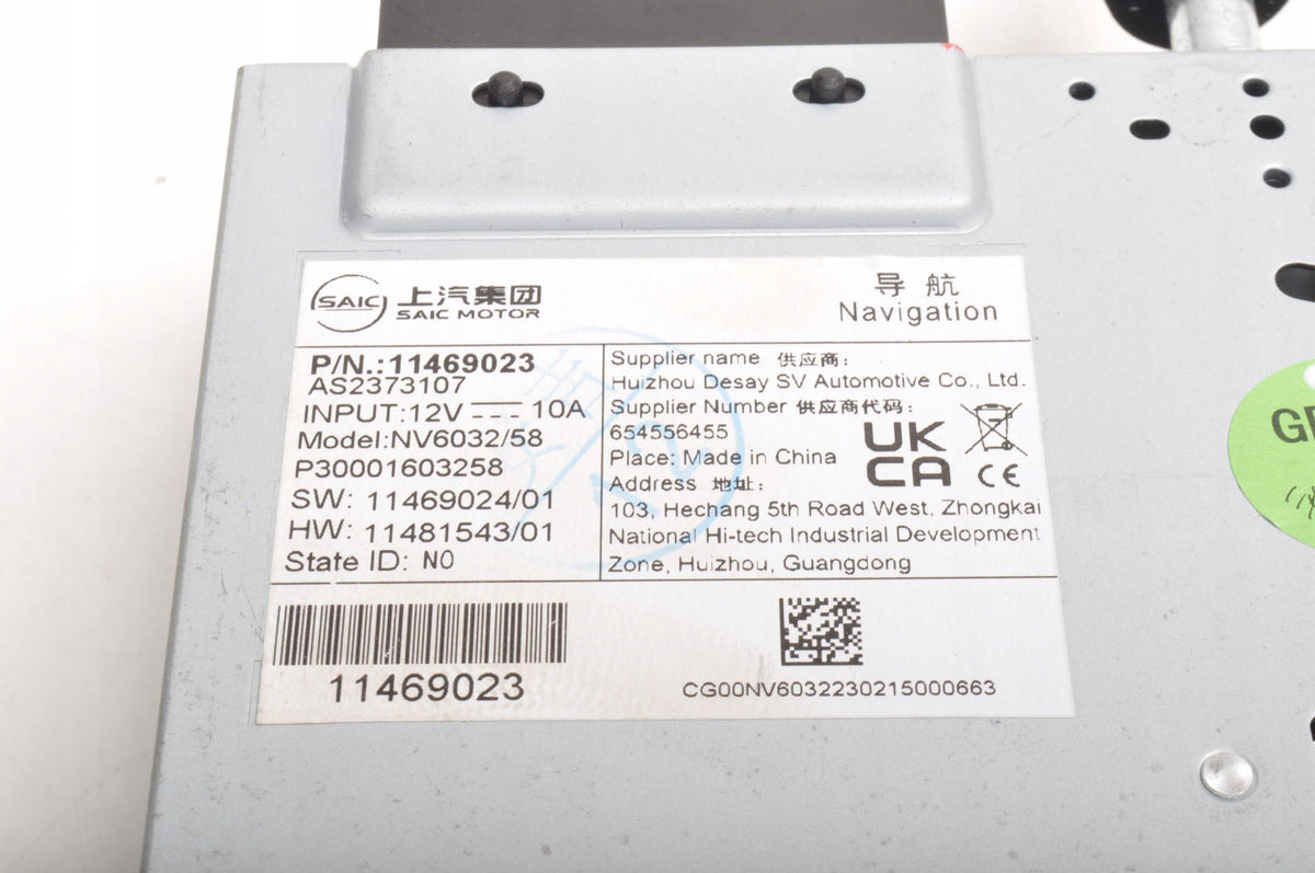 MG HS RADIO NAVIGATION 11469023 2023R