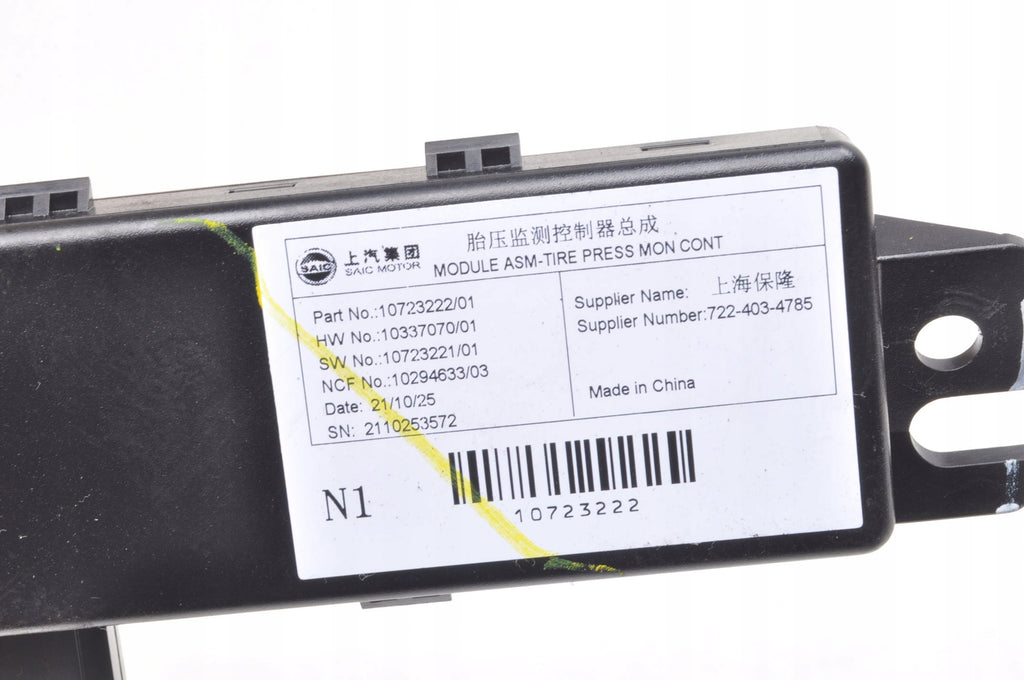 MG ZS MODULE CONTROLLER TYRE AIR PRESSURE SENSOR 10723222 2022r
