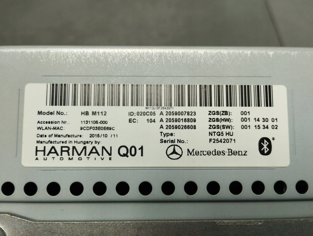 Mercedes-Benz GLC X253 RADIO CONTROL UNIT A2059007823