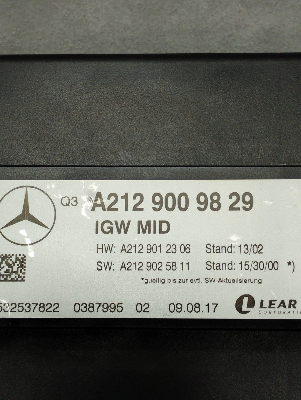 Mercedes-Benz GLE W166 GATEWAY MODULE A2129009829