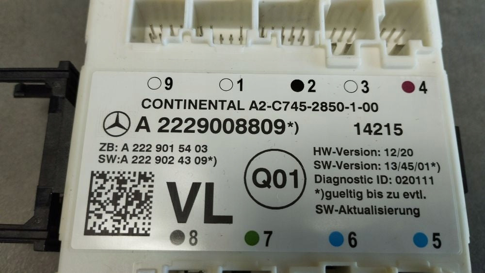 Mercedes-Benz S W222 2014 DOOR MODULE LEFT FRONT A2229008809