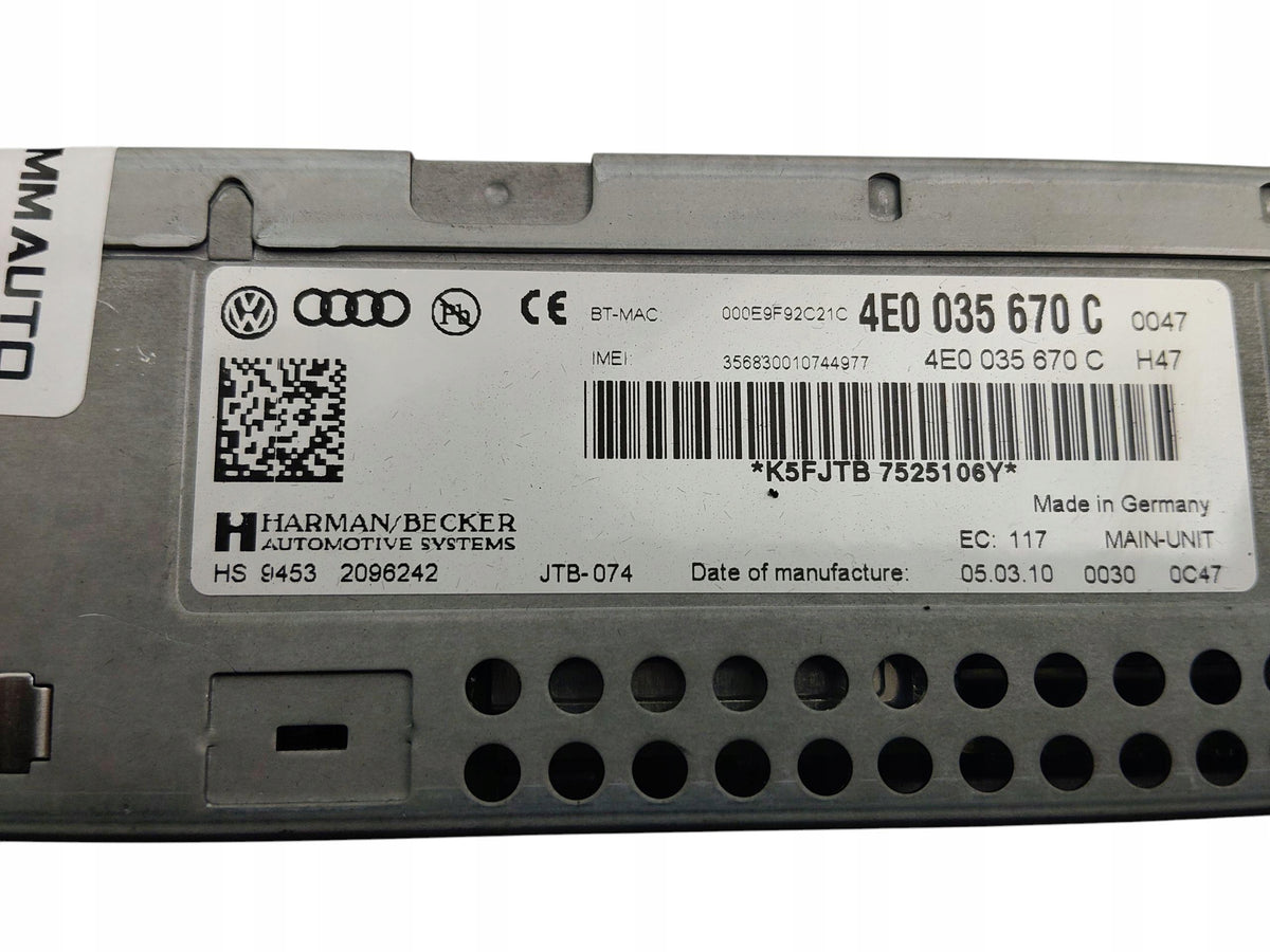 NAVIGATION READER MMI CARDS SD SIM AUDI A6 C6 4E0035670C
