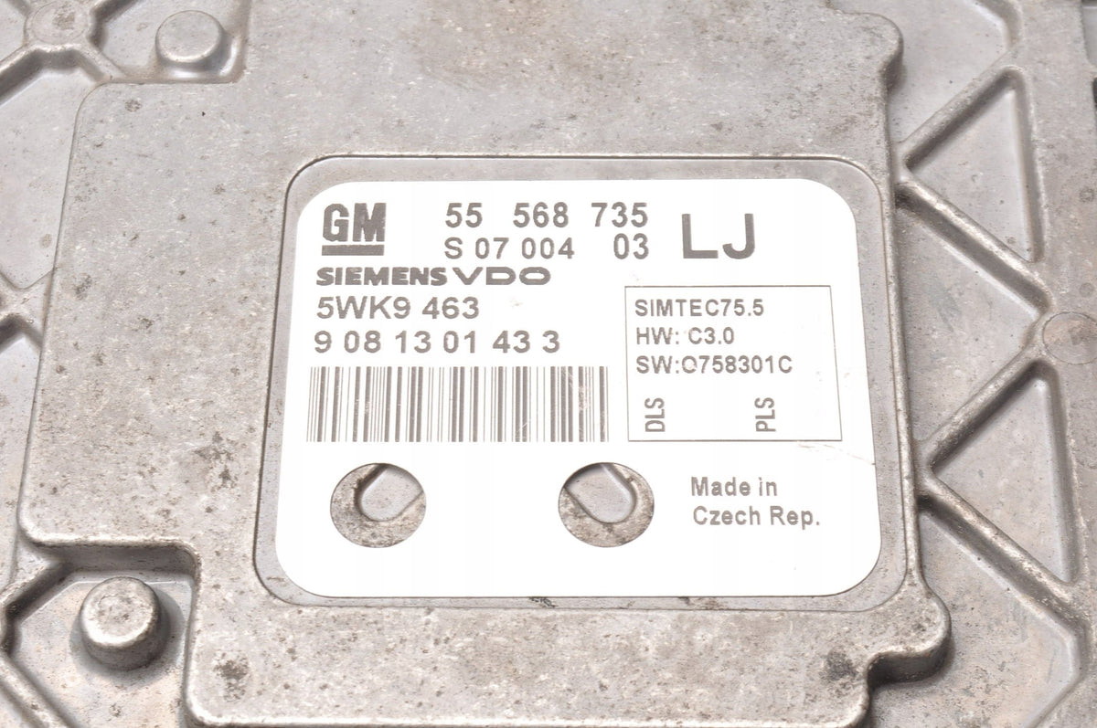 OPEL ASTRA H 1.6 16V COMPUTER ENGINE DRIVER 555687355 SIMTEC75.5
