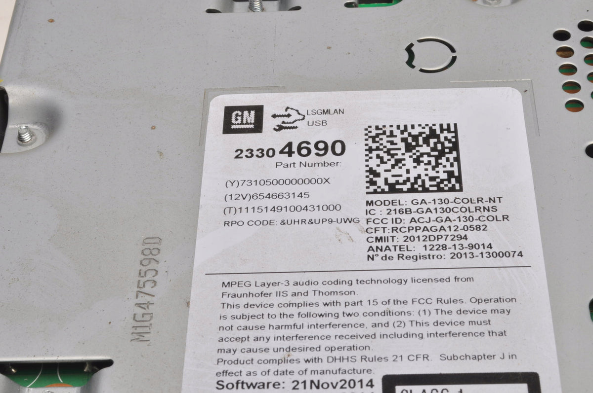 OPEL MOCHA AND RADIO NAVIGATION 23304690