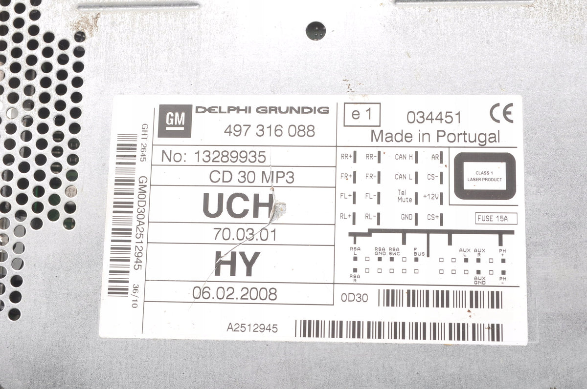 OPEL ZAFIRA B II RADIO 13289935
