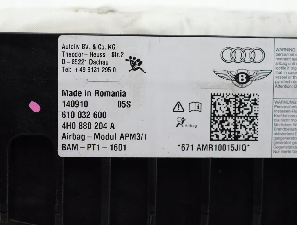 PASSENGER AIRBAG AUDI A8 D4 4H0880204A