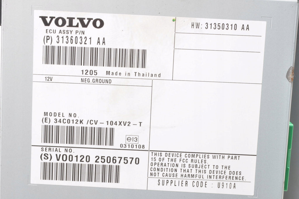 RADIO AMPLIFIER VOLVO S60 II V60 31360321AA