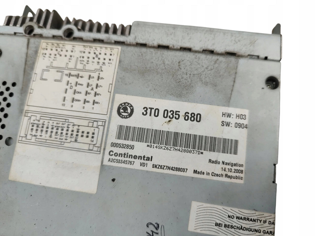 RADIO NAVIGATION NAVI SKODA SUPERB II OCTAVIA II 3T0035680