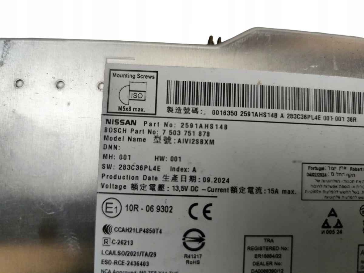 RADIO NISSAN JUKE II F16 2591AHS14B