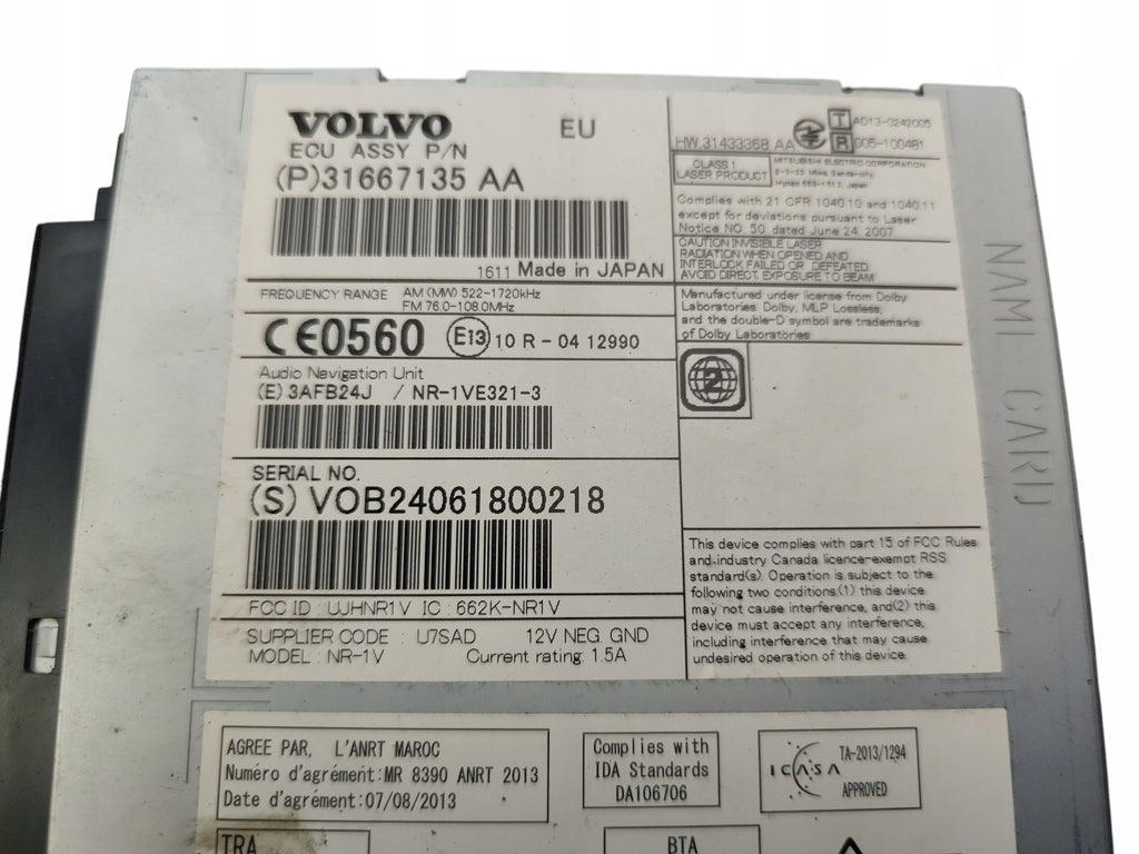 RADIO READER VOLVO XC60 AND V40 II S60 II V60 31667135