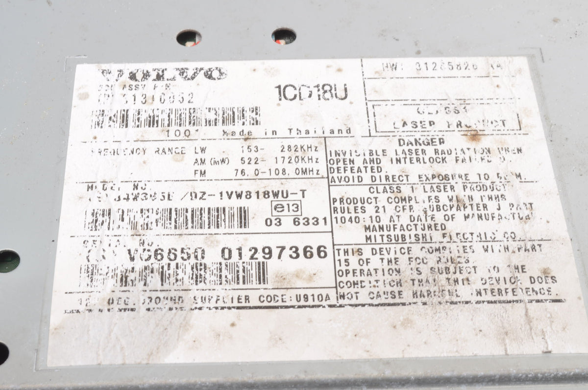 RADIO VOLVO C30 S40 II V50 C70 31310052