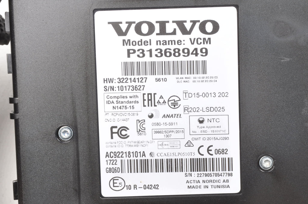 RELAY MODULE CONTROLLER VCM VOLVO XC60 II 31368949