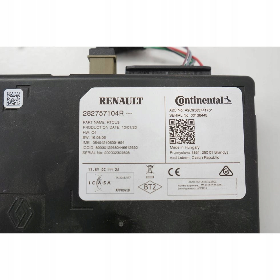 RENAULT KADJAR LIFT 20R NAVIGATION CONTROLLER MODULE 282757104R