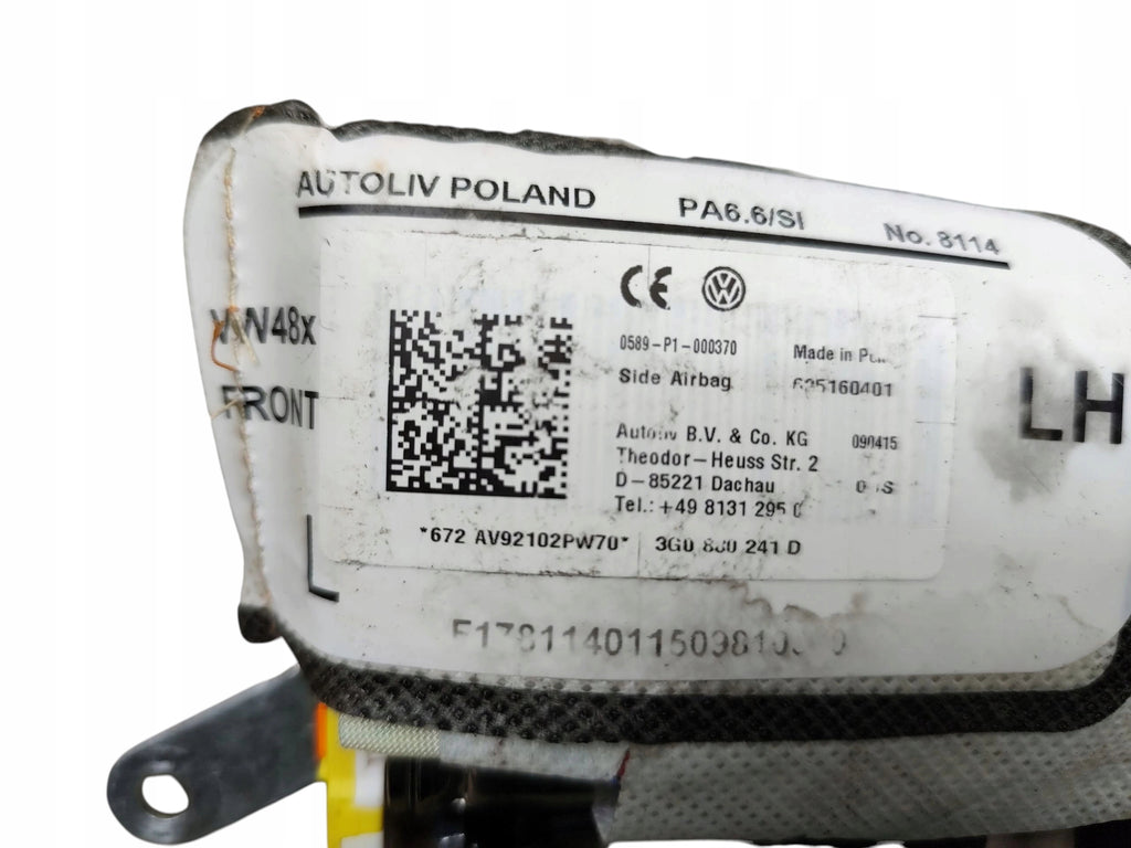 SEAT AIRBAG LEFT VW PASSAT B8 3G0880241D