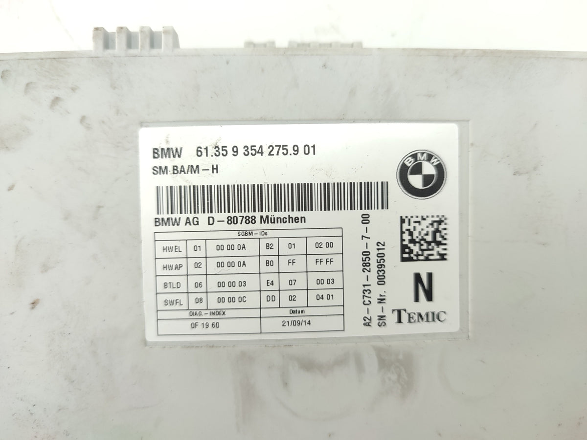 SEAT CONTROLLER MODULE BMW 6 F13 9354275