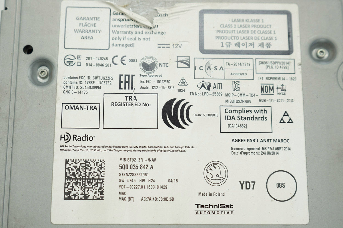 SKODA FABIA III 16R CARD NAVIGATION READER SD 5Q0035842A
