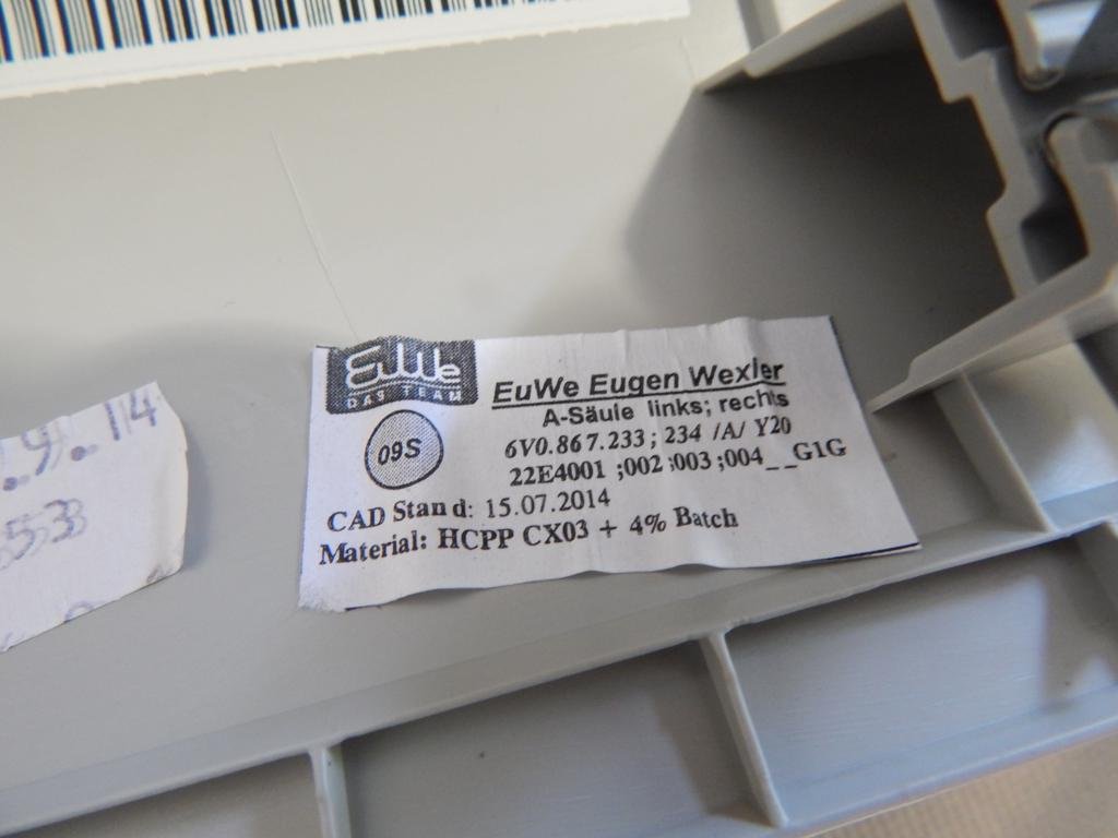 SKODA FABIA III POST COVER 6V9867233