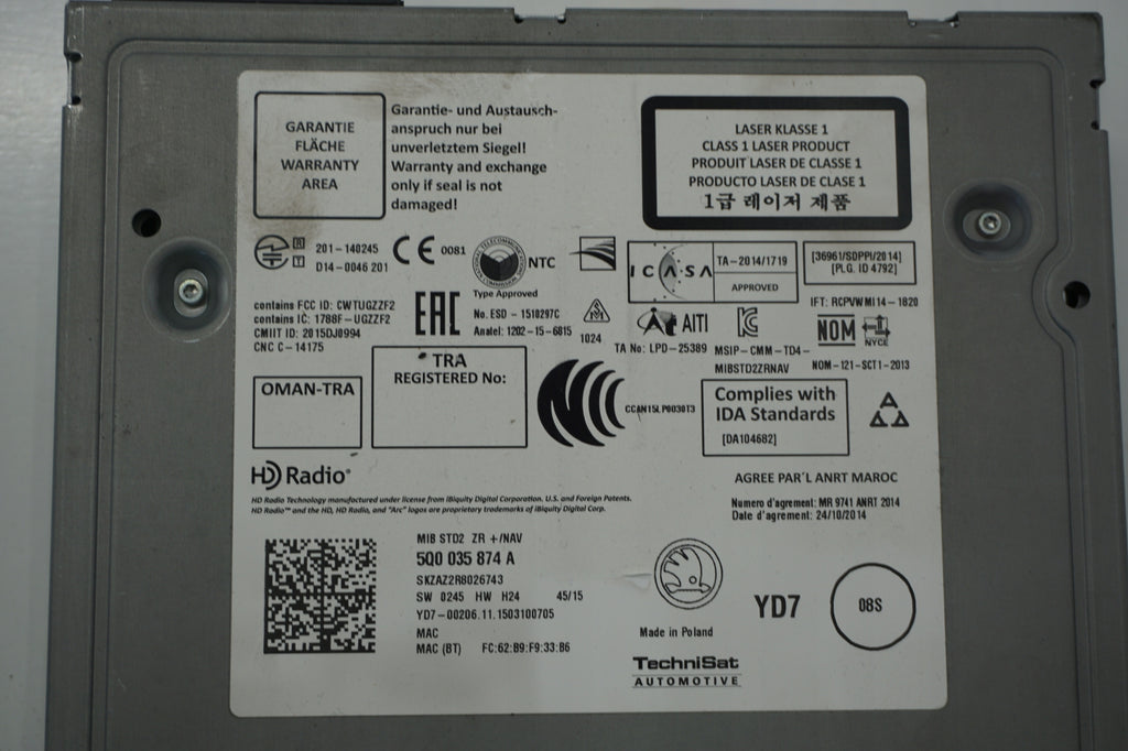SKODA OCTAVIA III NAVIGATION READER GPS 5Q0035874A