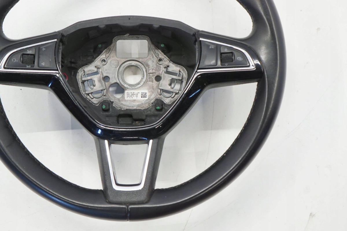 SKODA SUPERB III 15R STEERING WHEEL LEATHER MULTI BLACK 3V0419091L