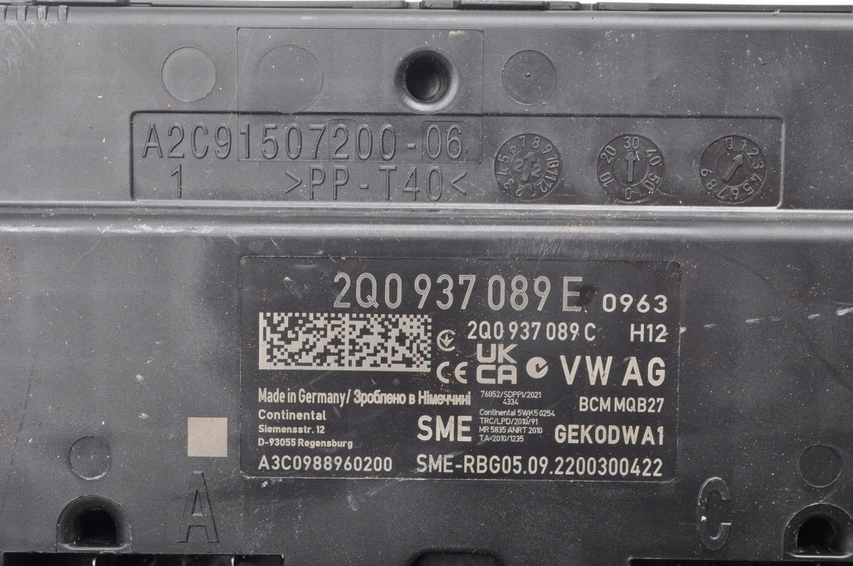 TAIGO SKODA FABIA IV KAMIQ COMFORT MODULE 2Q0937089E 2022R