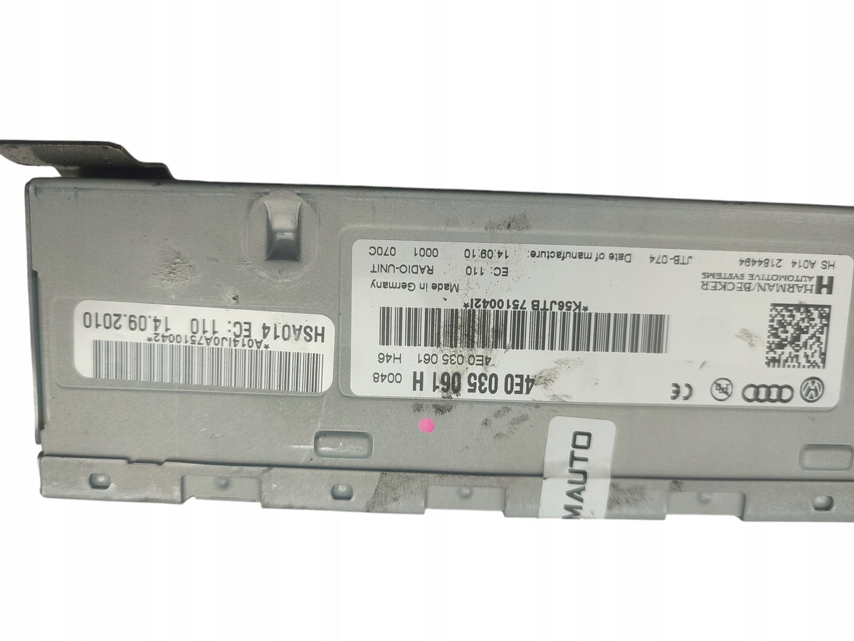 TUNER RADIO MODULE AUDI A8 D4 H4 (2009-2013) 4E0035061H HARMAN BECKER