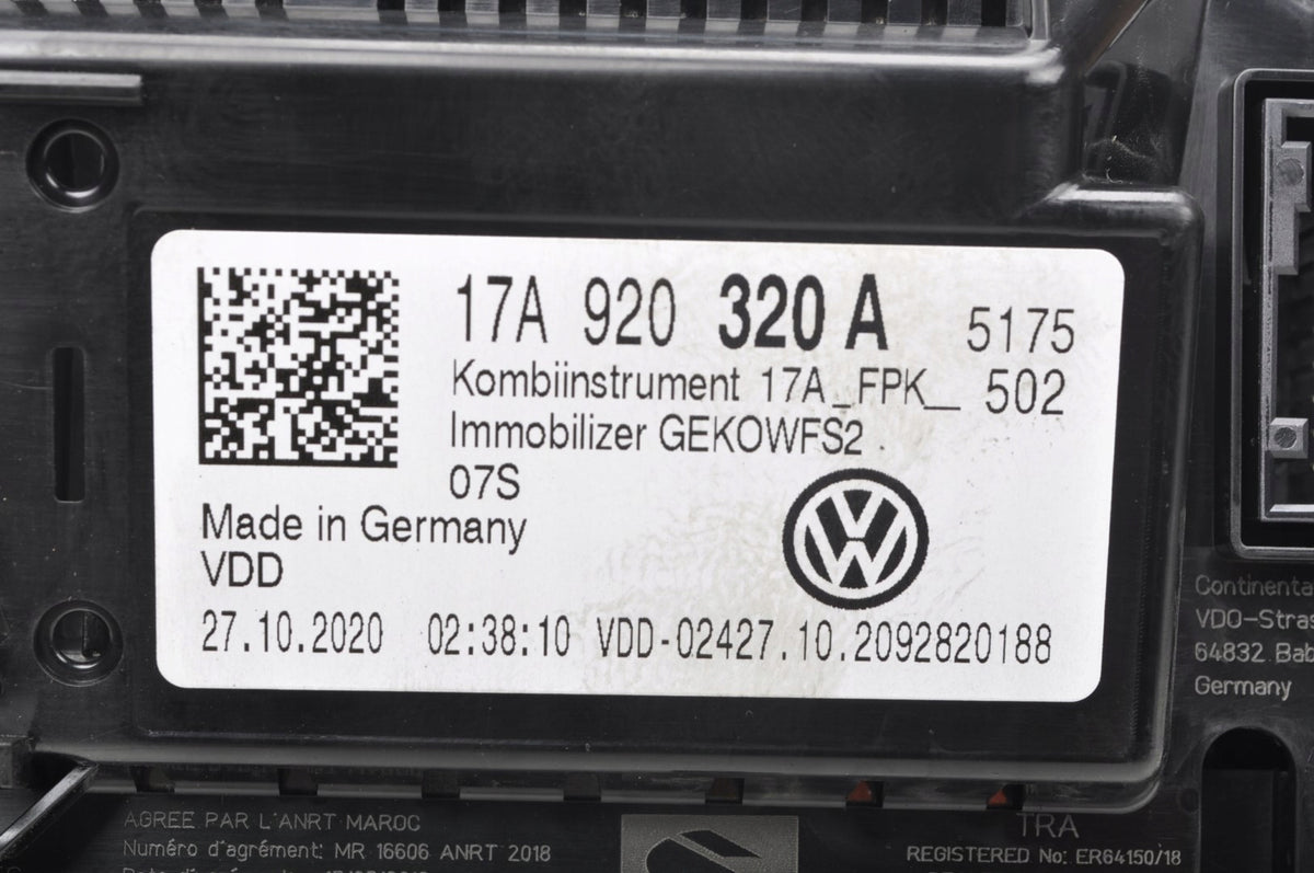 VOLKSWAGEN T-ROC 1.5 TSI COUNTER CLOCKS 17A920320A ENGLISH